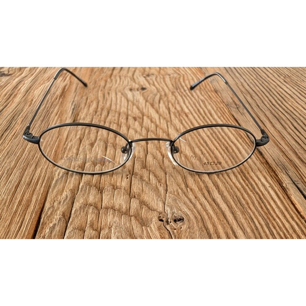 Matsushida Japanese Black Stainless Steel Full Rim Oval Eyeglasses Frame Only - Picture 13 of 16